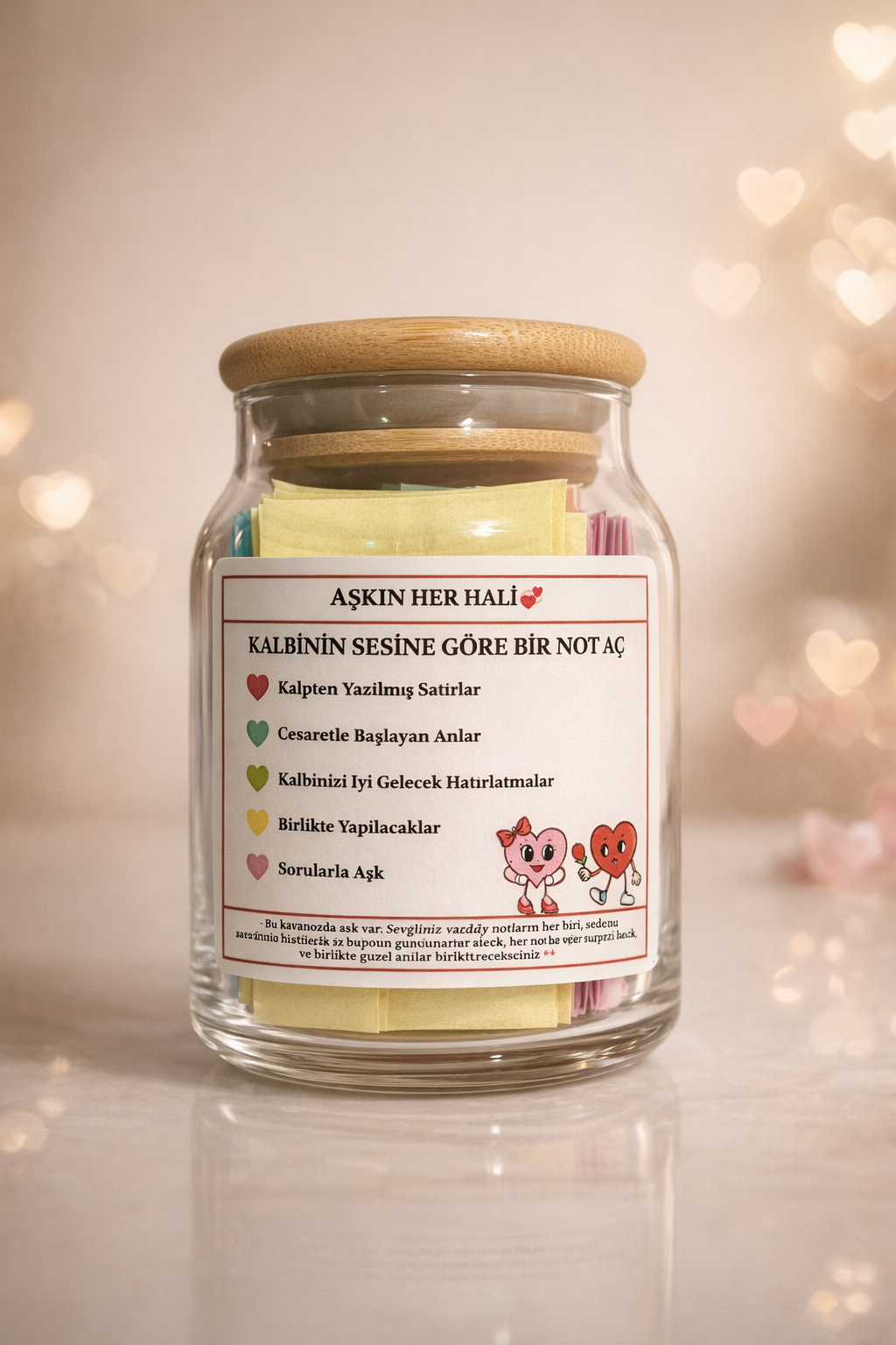 Aşkın Her Hali Kavanozu Sevgililer Günü İçin Özel Tasarım Romantik Notlar