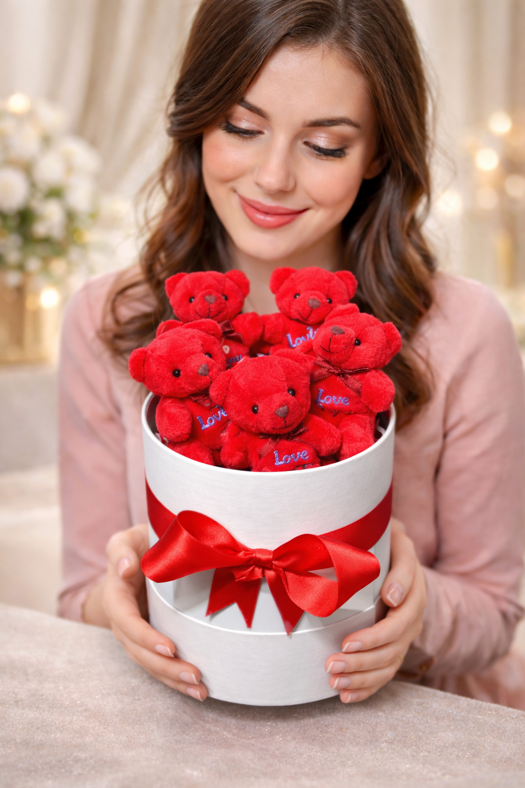 Sevgiliye Özel Romantik Ayıcık Hediye Kutusu