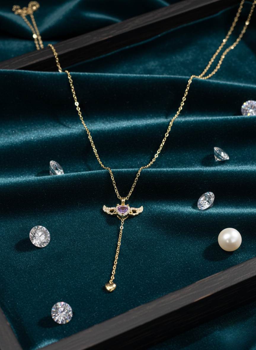 Sevgiliye Zarif ve Romantik “Seni Seviyorum” Mesajlı Özel Sunumlu Kolye