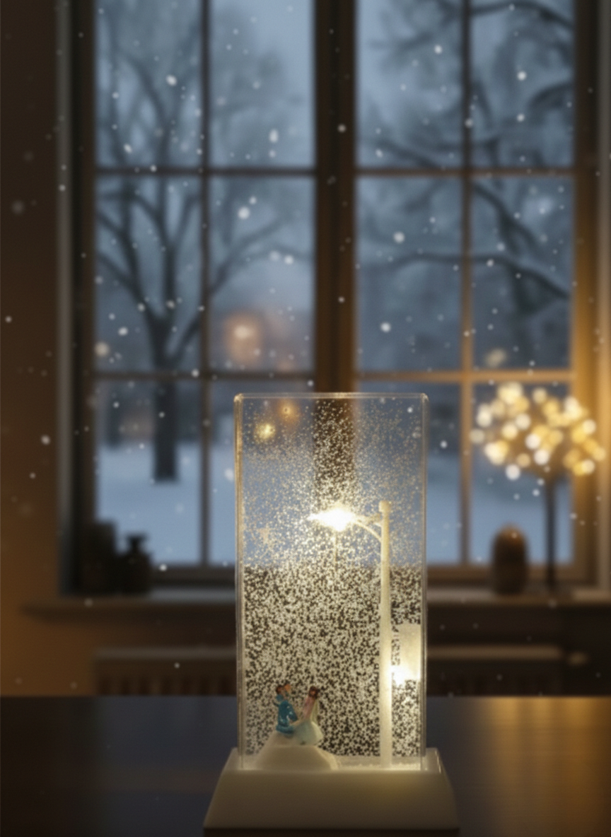 Sokak Lambalı Aşıklar Kar Küresi – Sevgili Figürlü Romantik Sevgililer Günü Hediyesi