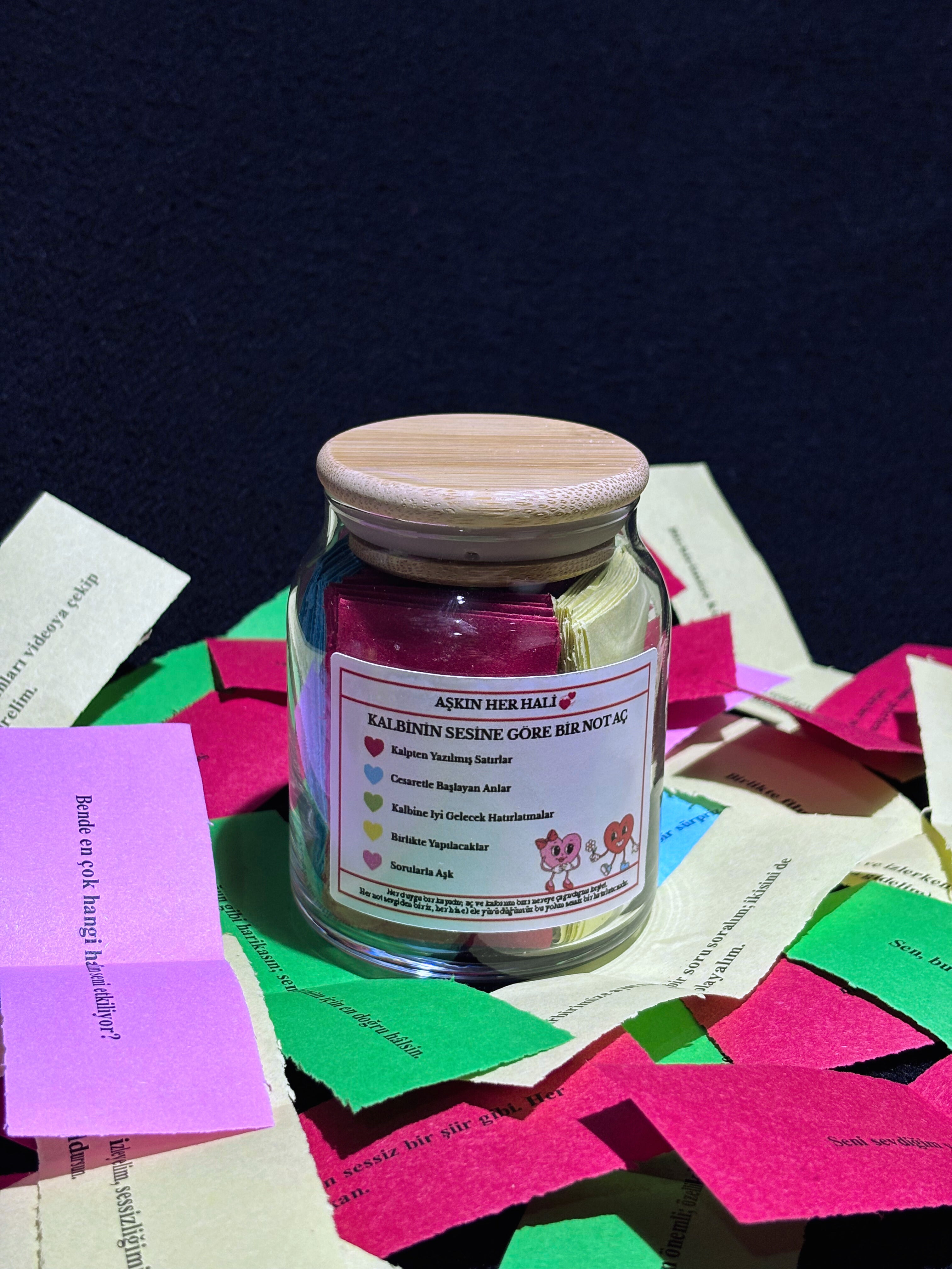 Aşkın Her Hali Kavanozu Sevgililer Günü İçin Özel Tasarım Romantik Notlar